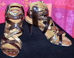 Sandales Sergio Rossi En Serpent Exotique - Taille 40 - Très Haut Talon, Embellies Cristal - Neuf Emballé