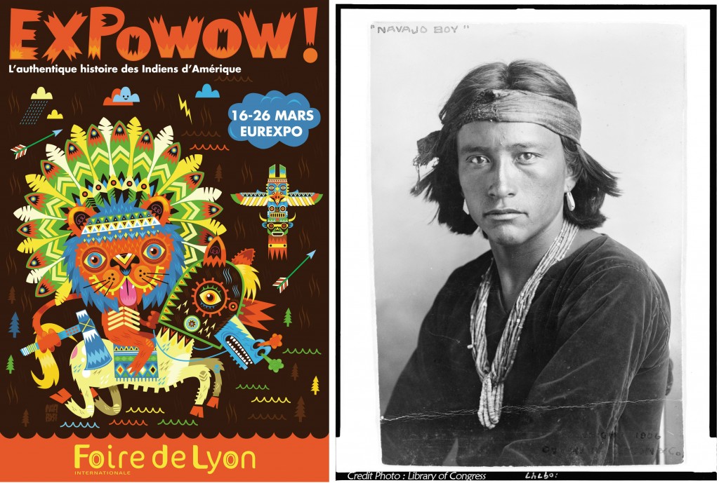 Affiche Expowow Foire de Lyon 2012 et Indien Navajo