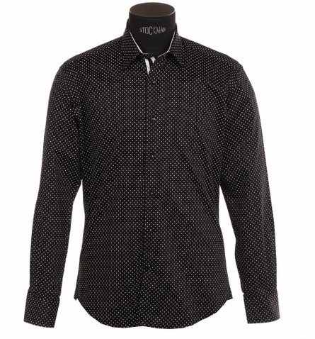 Chemise à pois noir et blanc