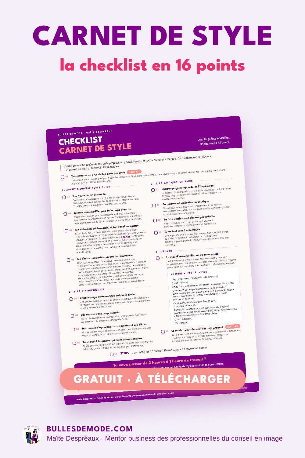 Checklist Carnet de style